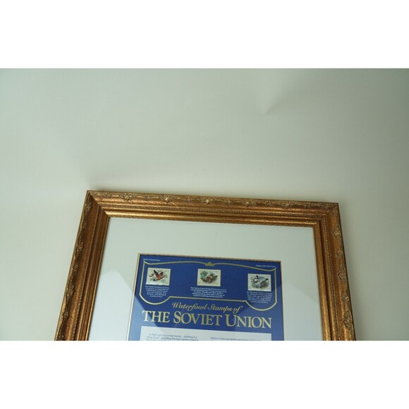 Soviet Union Waterfowl Stamps 1989-1991 | Gold-Framed Display Page | Collectible - Picture 12 of 16